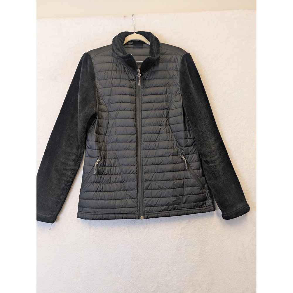 HEAT Women's Size M Puffer Jacket Full Zip Fleece Sleeve‎ Insulated